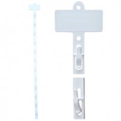 10un Tira Merchandising TM6 c/ Topo 12 Ganchos H790 Branco