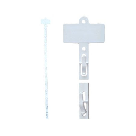 10un Tira Merchandising TM6 c/ Topo 12 Ganchos H790 Branco