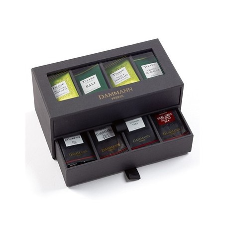 Caixa Coffret Chá 24H/24 Noir 2 Tiroirs Dammann 1un