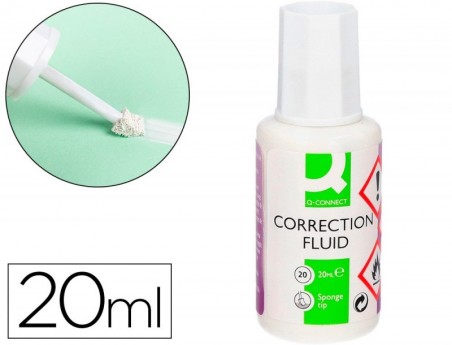 CORRETOR Q-CONNECT FRASCO 20ML APLICADOR ESPUMA