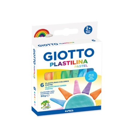 2un Plasticina 6 Cores Pastel Giotto 90g