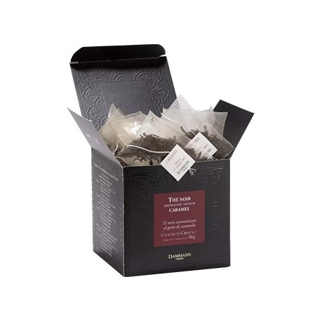 Cha Bolsas Preto Caramel Dammann 25 Bolsas