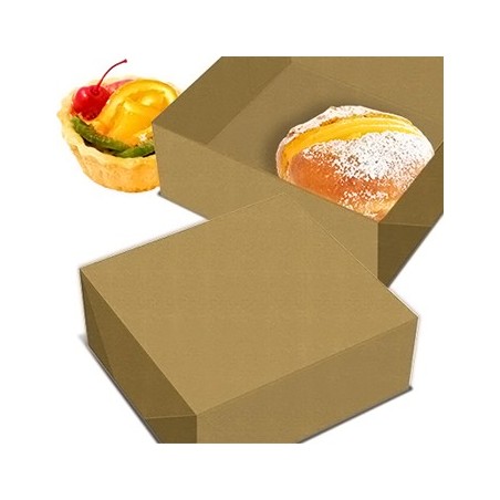 Caixa c/Tampa Cartolina Cor Kraft 17,2x20,5cm  Pack100