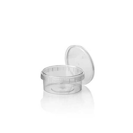 Caixa C/Tampa p/Alimentar PP Transp Redonda 240ml 36un