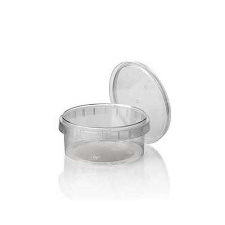 Caixa C/Tampa p/Alimentar PP Transp Redonda 300ml 50un