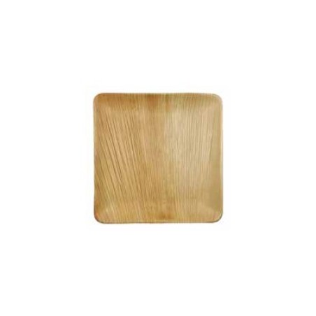Pratos Folha de Palma Quadrado 25,5x25,5x1,5cm 6un