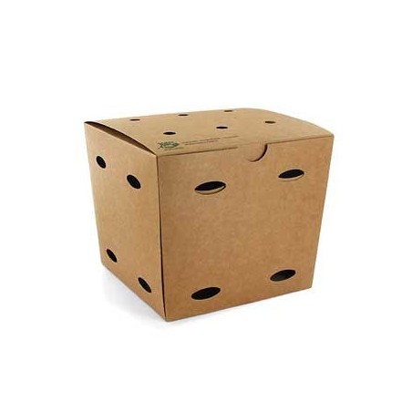 50un Caixa Cartão Batatas Fritas 14x14,5x14,5cm Kraft 1un