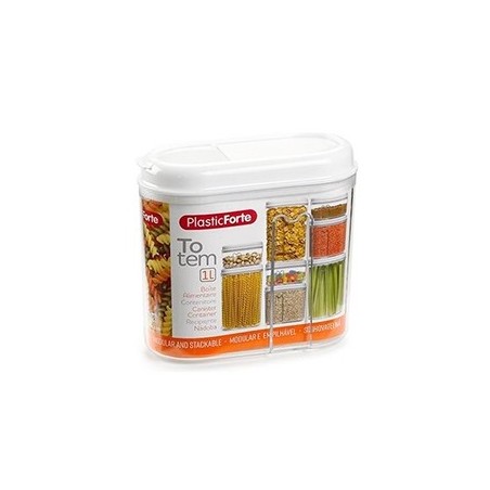 Caixa Plástica c/Tampa Multiusos Totem Branco 1L 3un