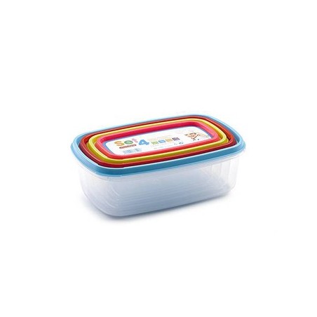 12un Conjunto 4 Caixas Herméticas Rectangular 250/400/700/10