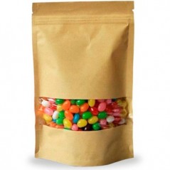 Saco Papel Stand Up com Janela 18x4,5x25,5cm Kraft 200un