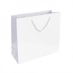 10un Saco Papel Branco 35x12x36cm c/Asa Cordão 1un