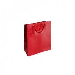 10un Saco Papel Vermelho 18x08x25cm c/Asa Cordão 1un