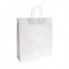 250un Saco 32x11x39cm Papel Branco c/Asas 100g 1un