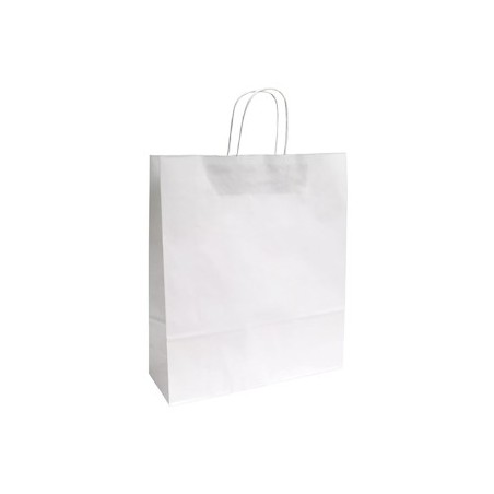 250un Saco 32x11x39cm Papel Branco c/Asas 100g 1un