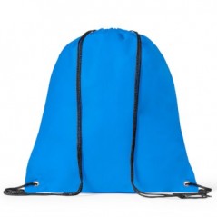5un Saco Mochila Non-Woven 37x41cm com Ilhós Azul Claro
