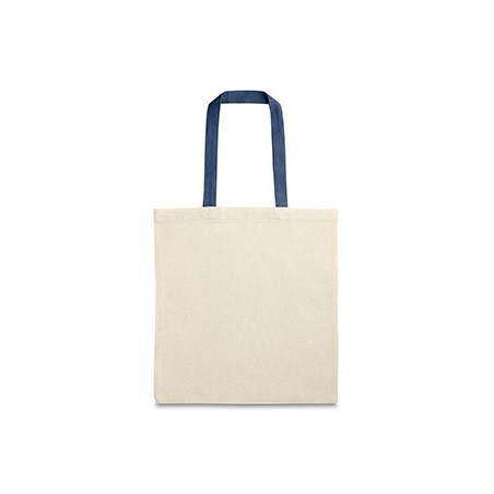 Saco de Compras 100% Algodão Alças em Azul Compridas