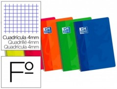 BLOC ESPIRAL OXFORD CARTONCILLO FOLIO 80 HOJAS CUADROS 4 MM