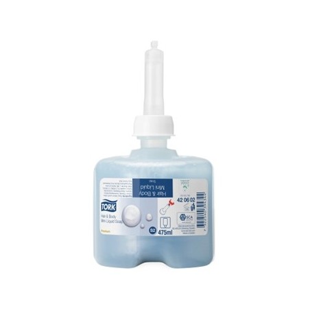 Sabonete p/Corpo e Cabelo TORK S2 475 Servicos 500ml Pack8un