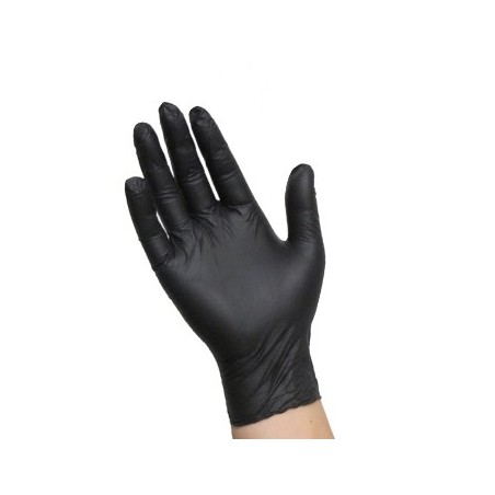 Luvas Látex s/ Pó Tamanho (XL) Preto (Pack 100un)