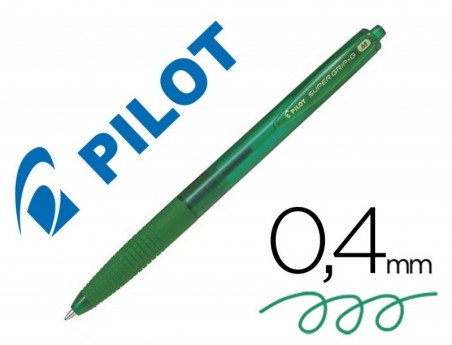 ESFEROGRAFICA PILOT SUPERGRIP G VERDE RETRATIL SUJEICAO DE B