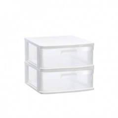 Bloco 2 Gavetas Plástico Sena 40x39x33,5cm Branco