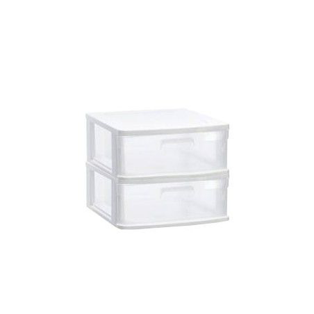 Bloco 2 Gavetas Plástico Sena 40x39x33,5cm Branco