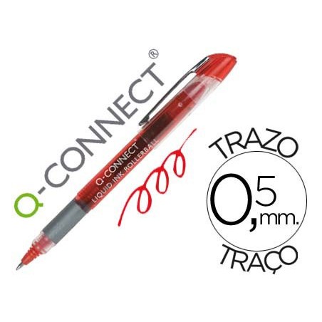 MARCADOR Q-CONNECT ROLLER BALL VERMELHO 0,7 MM