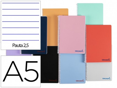 CADERNO ESPIRAL LIDERPAPEL A5 WONDER CAPA PLASTICO 80F 90G P