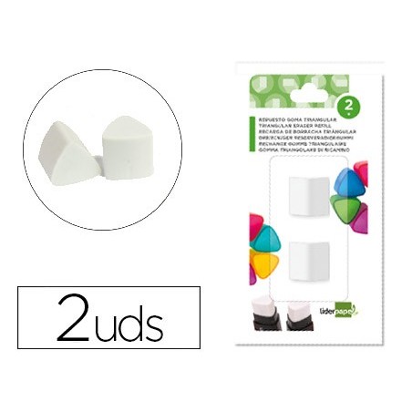 RECARGA BORRACHA LIDERPAPEL TRIANGULAR COM APARA LAPIS BLIST