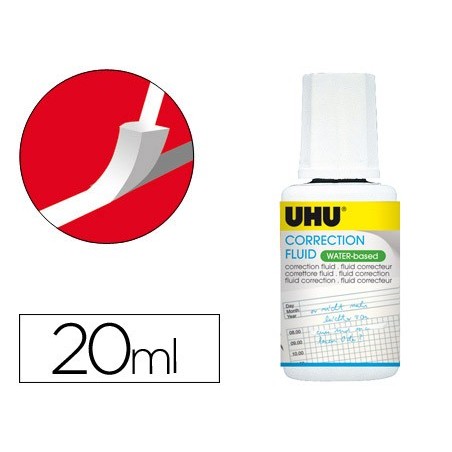 CORRETOR DE FRASCO UHU BASE AQUOSA 20 ML