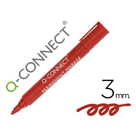MARCADOR Q-CONNECT PERMANENTE VERMELHO PONTA REDONDA 3.0 MM