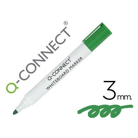 MARCADOR Q-CONNECT QUADRO BRANCO VERDE PONTA REDONDA 3.0 MM