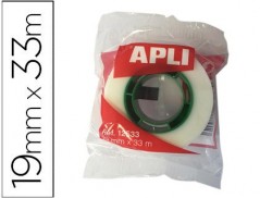 CINTA ADHESIVA APLI 33 MT X 19 MM INVISIBLE ENCELOFANADA IND