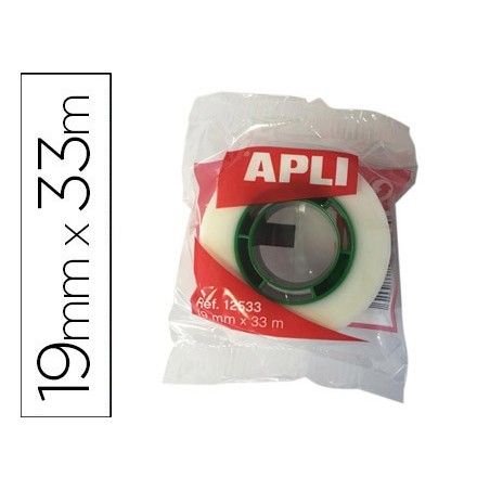 CINTA ADHESIVA APLI 33 MT X 19 MM INVISIBLE ENCELOFANADA IND