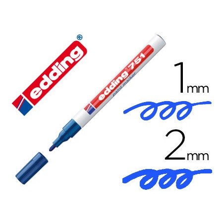MARCADOR EDDING PONTA FIBRA 751 AZUL PONTA REDONDA 1-2 MM