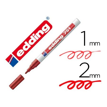 MARCADOR EDDING PONTA FIBRA 751 VERMELHO PONTA REDONDA 1-2 M