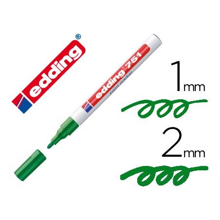 MARCADOR EDDING PONTA FIBRA 751 VERDE PONTA REDONDA 1-2 MM