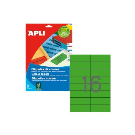 Etiquetas 105x37 Apli 20 Folhas 320un Verde / Papeis e Trans