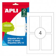 10un Etiquetas 53x82mm Apli 10 Folhas 40un Branco / Papeis e