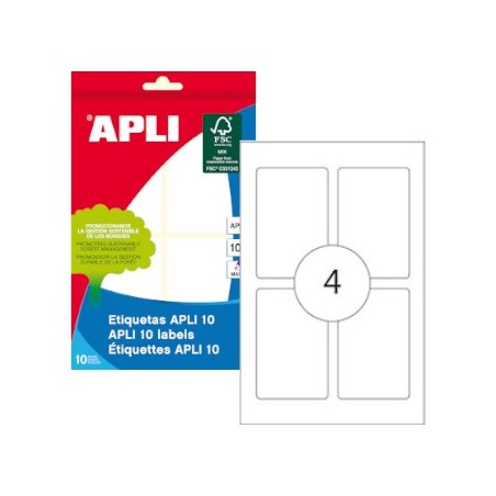 10un Etiquetas 53x82mm Apli 10 Folhas 40un Branco / Papeis e