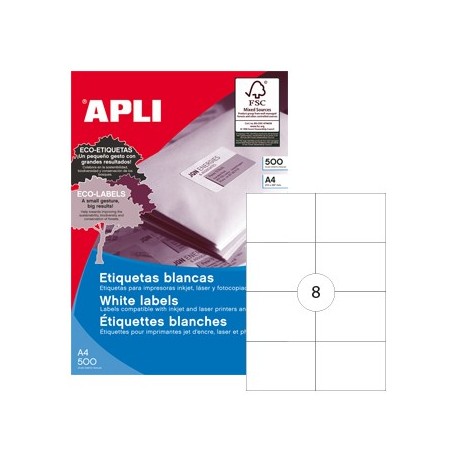 Etiquetas 105x74 Apli 500 Folhas A4 4000un