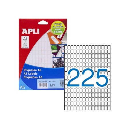 Etiquetas 08x12 Apli 01857 15 Folhas A5 3375un / Escritorio