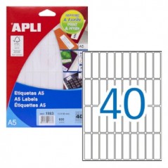 Etiquetas 13x50 Apli 01863 15 Folhas A5 600un