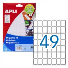 Etiquetas 19x27 Apli 01865 33 Folhas A5 735un / Escritorio e