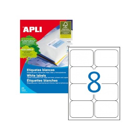 Etiquetas 99,1x67,7 Apli 100 Folhas A4 100un