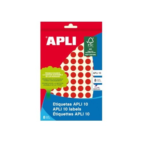 Etiquetas Redondas 10mm Vermelho 1008un / Papeis e Transform