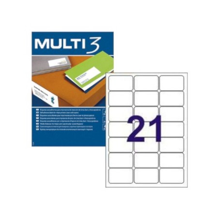 Etiquetas 63,5x38,1 Multi3 100 Folhas 2100un