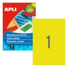 Etiquetas 210x297 Apli 100 Folhas A4 Amarelo / Papeis e Tran