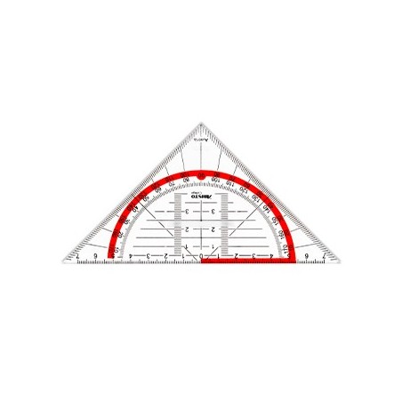 Esquadro Geométrico 16cm Aristo Geocollege AR23003 com Pega