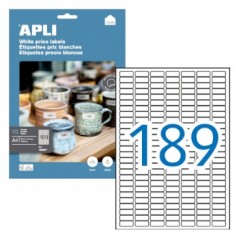 Etiquetas 25,4x10 Apli 12927 10 Folhas A4 1890un / Papeis e